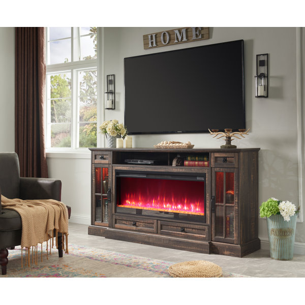 Orren Ellis Biggsville Highboy Adjustable Shelves TV Stand For Tvs Up